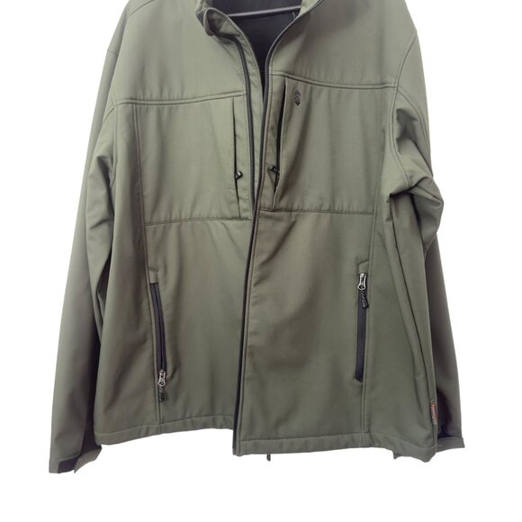 Free Country Men's Softshell Jacket XXL Olive Green Zip Pockets & Fleece Lining - Picture 9 of 12